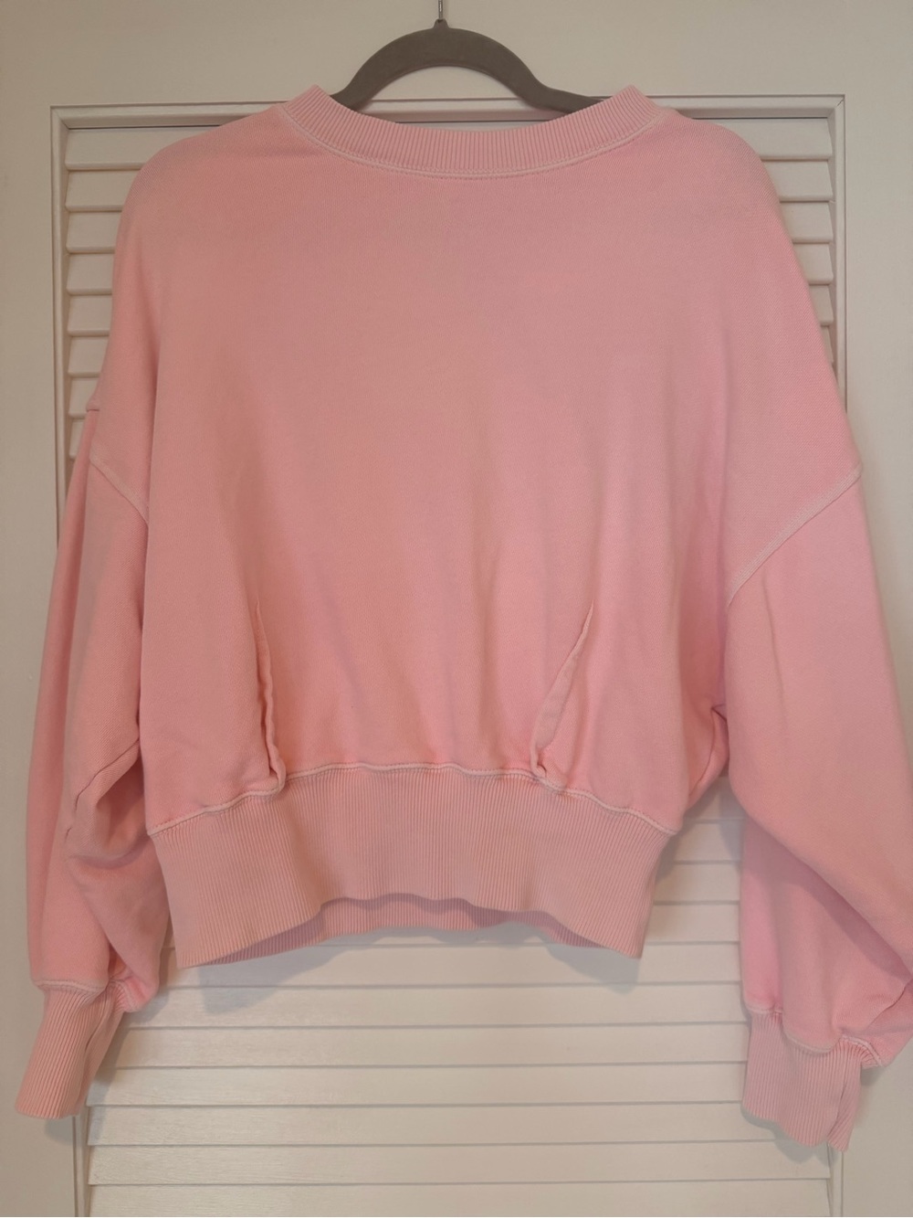aerie Light Pink Cropped Crewneck Sweatshirt